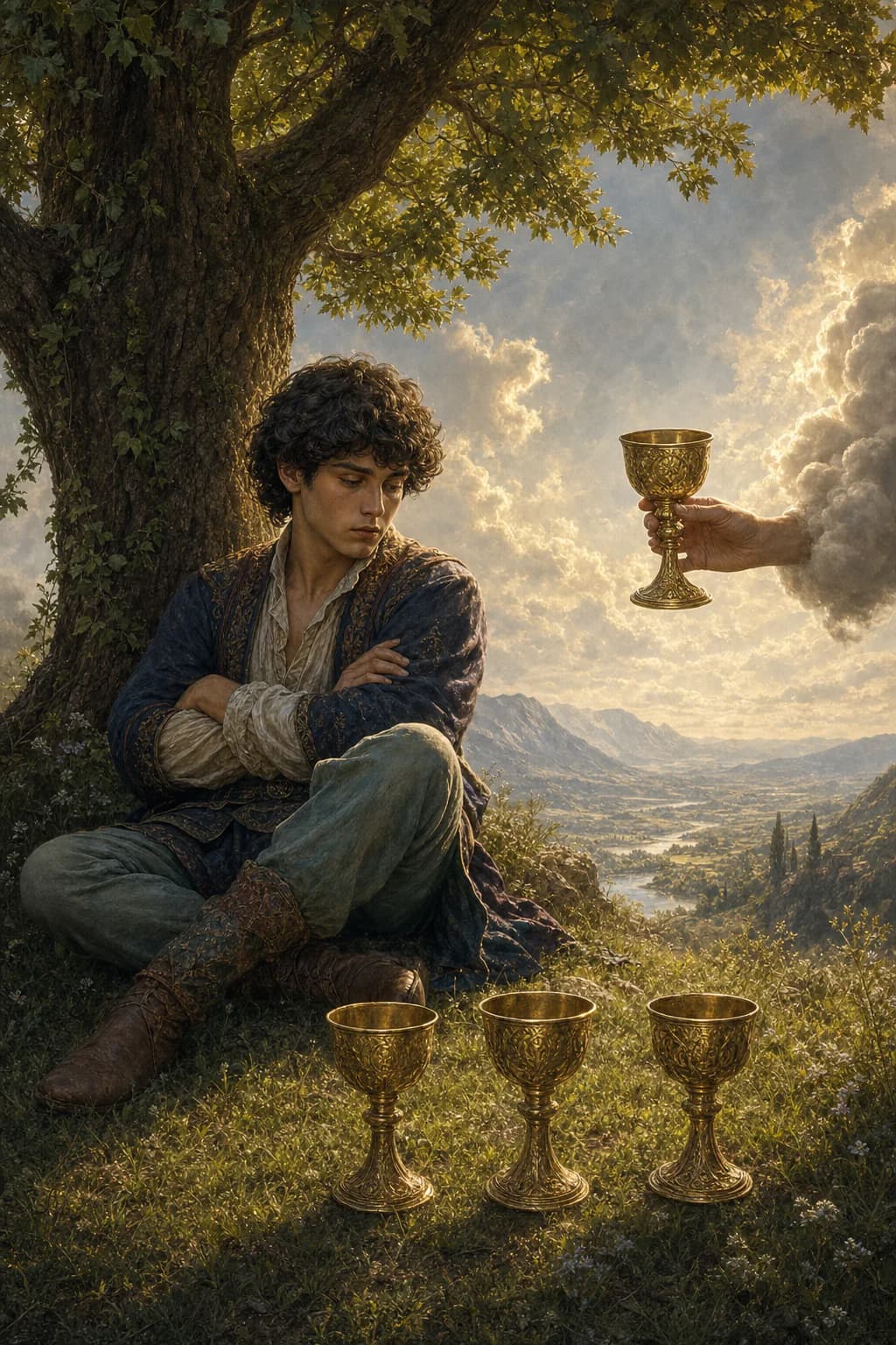 Tarotkarte Vier der Kelche
