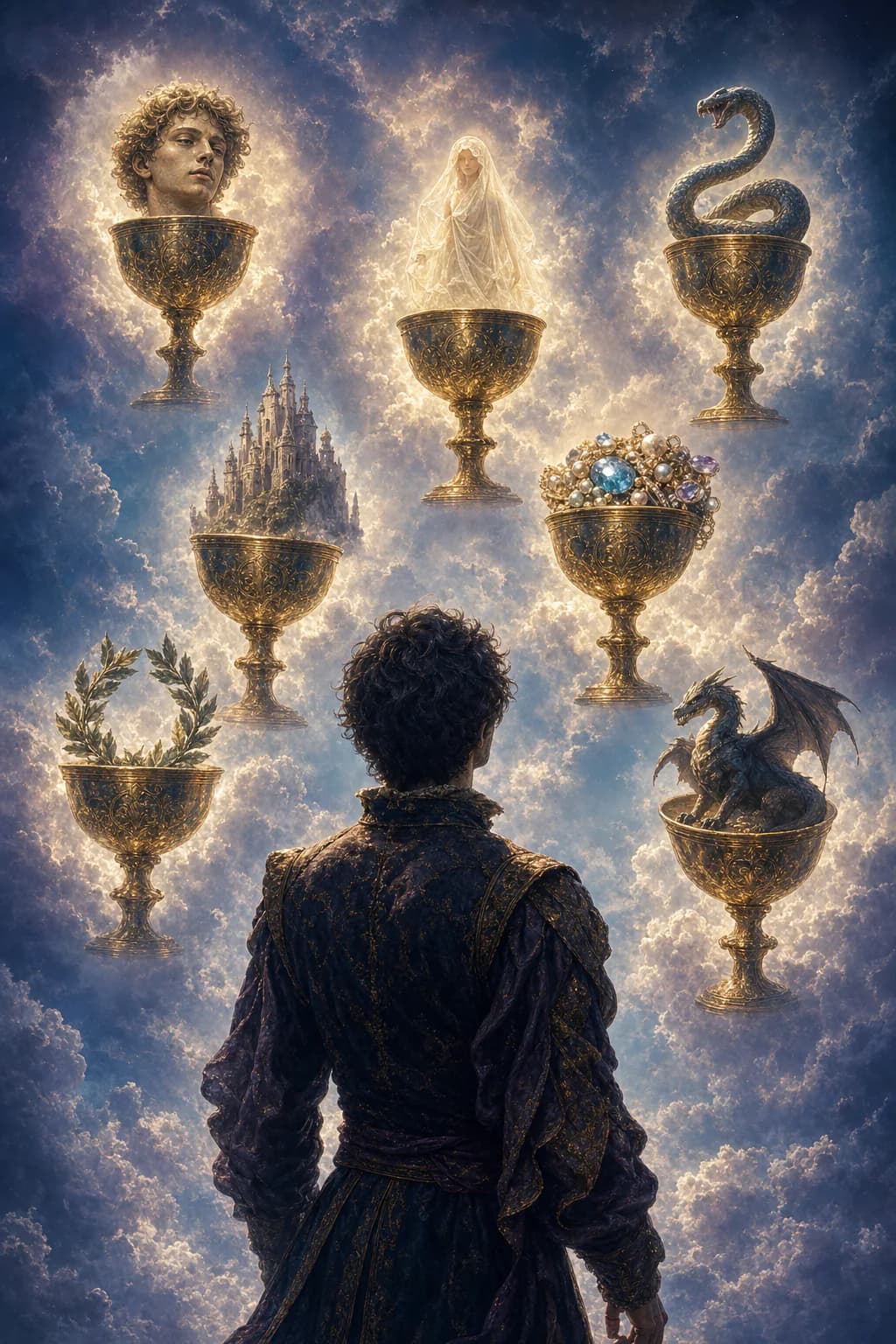 Tarotkarte Sieben der Kelche