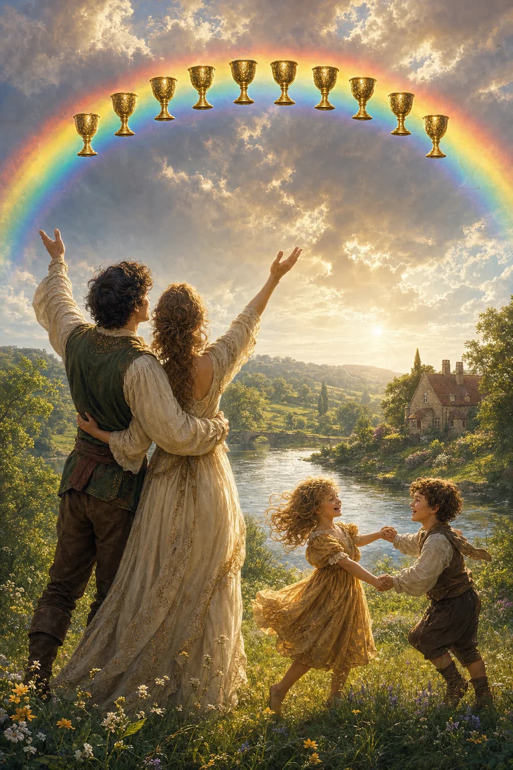 Tarotkarte Zehn der Kelche