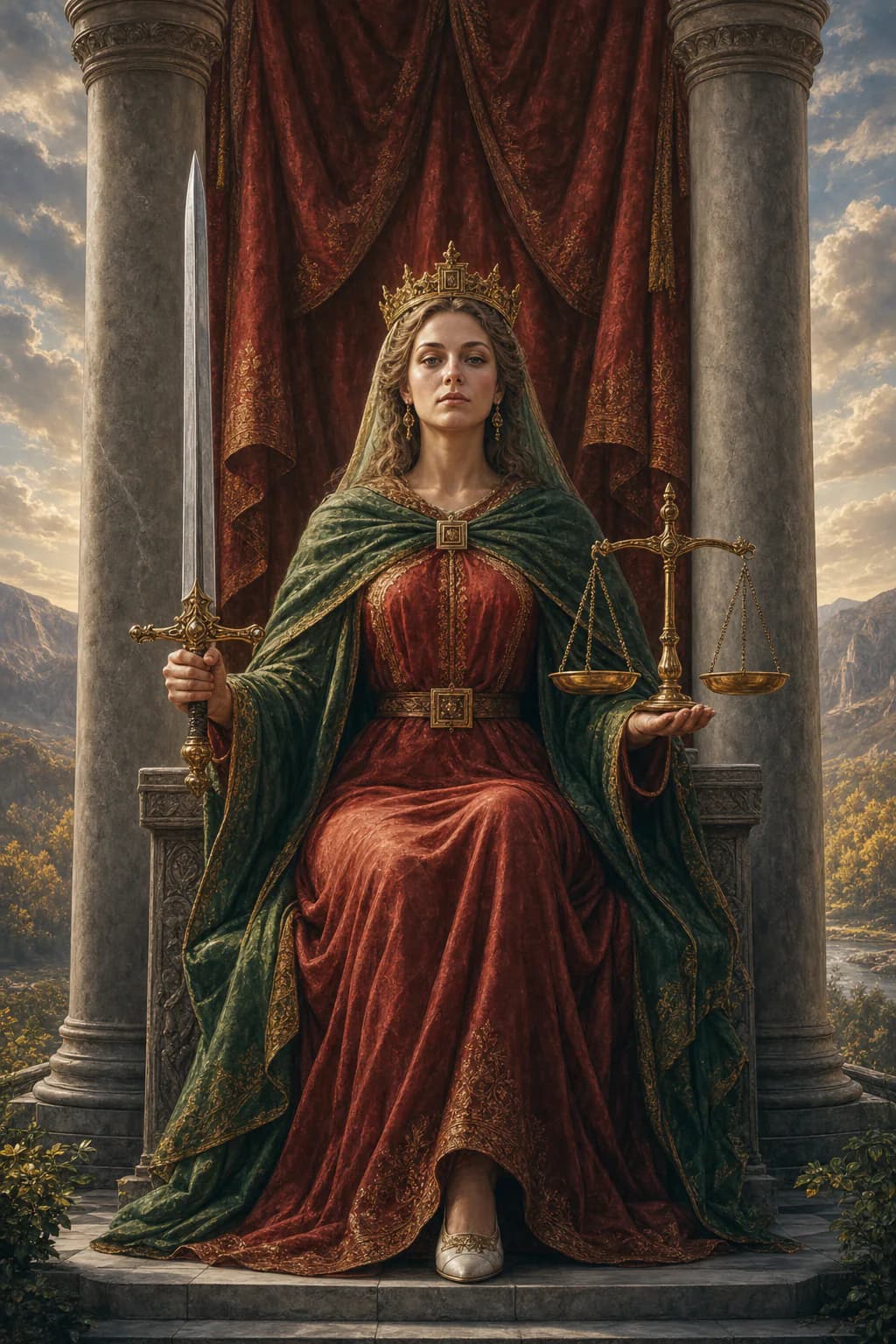 Tarotkarte XI · Die Gerechtigkeit