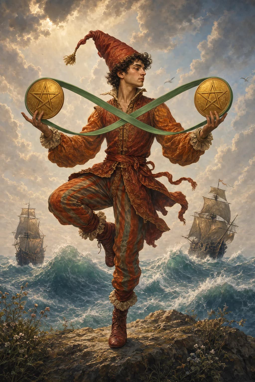Tarotkarte Zwei der Münzen