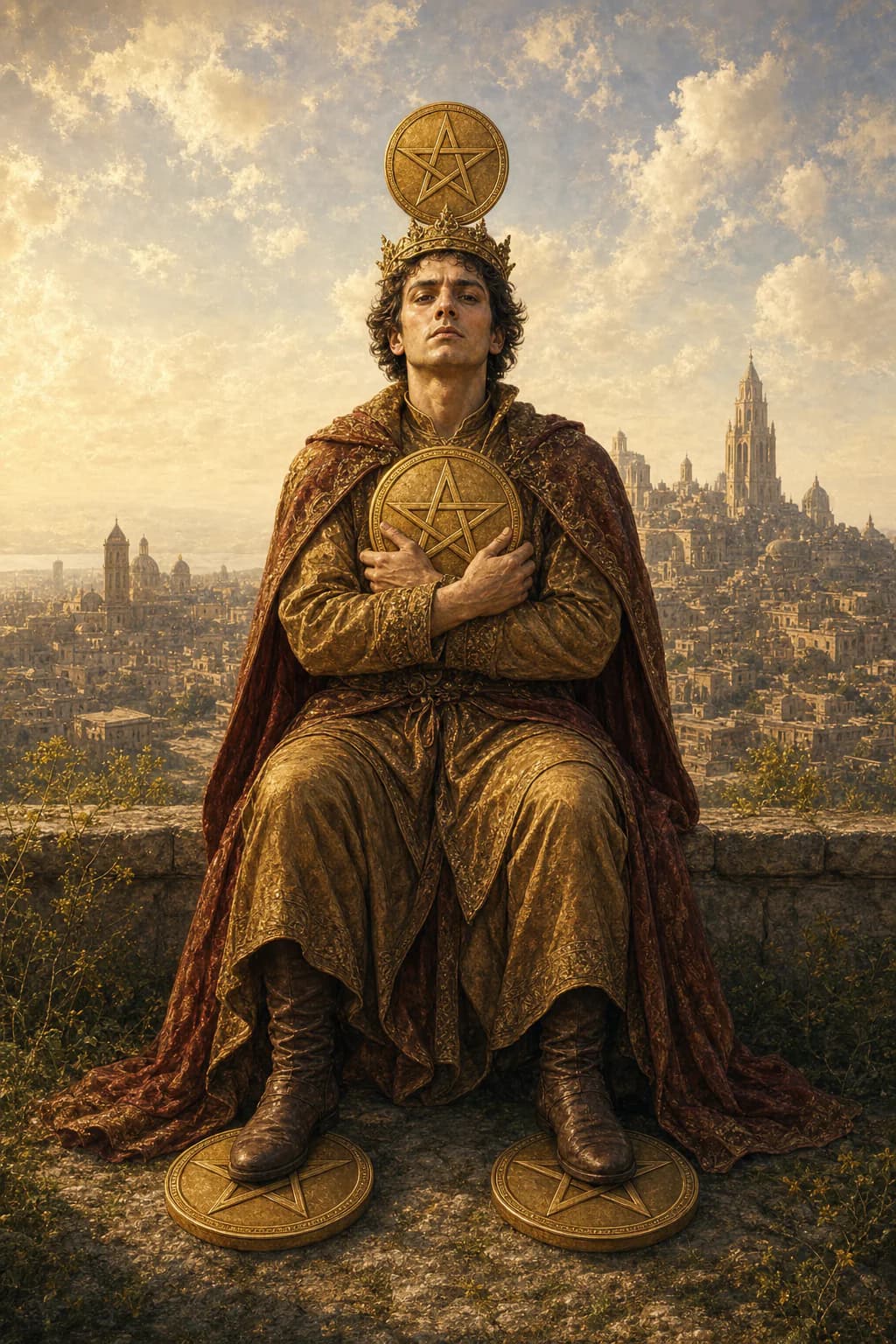 Tarotkarte Vier der Münzen
