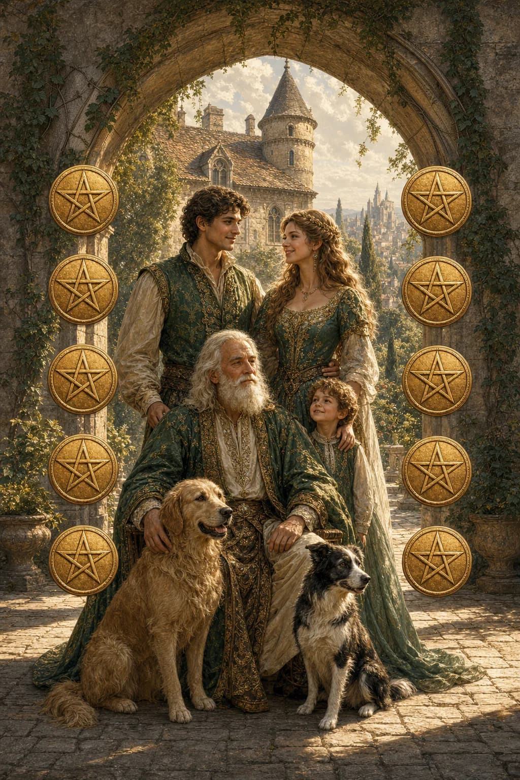 Tarotkarte Zehn der Münzen