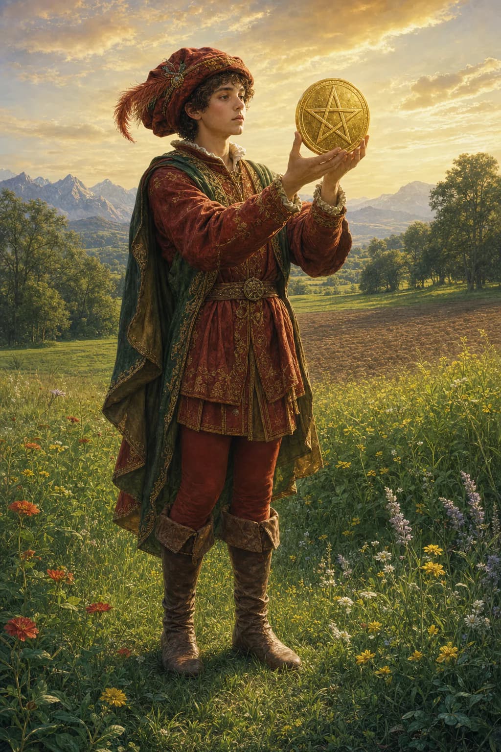 Tarotkarte Bube der Münzen